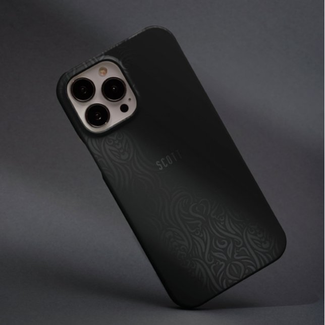 Chic Modern Black Grey Masculine Name Custom Case-Mate iPhone Case (Chic Modern Black Grey Masculin Name Custom Case-Mate iPhone Case)