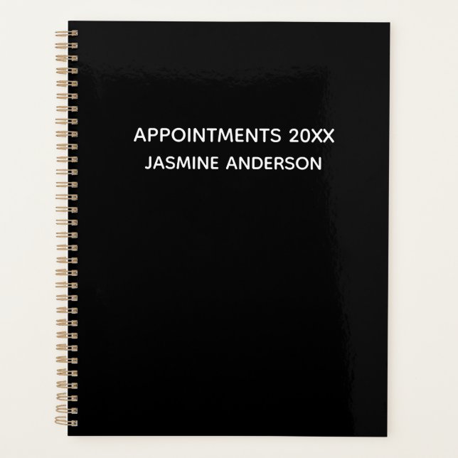 Chic Modern Black White 2024 Weekly Monthly  Planner (Front)