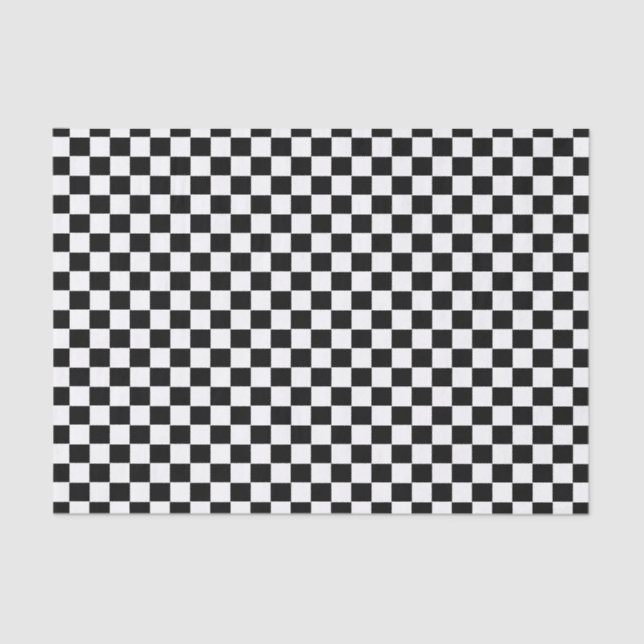 Chic Modern Black White Checks Checkered Gift Wrap Tissue Paper (Front)