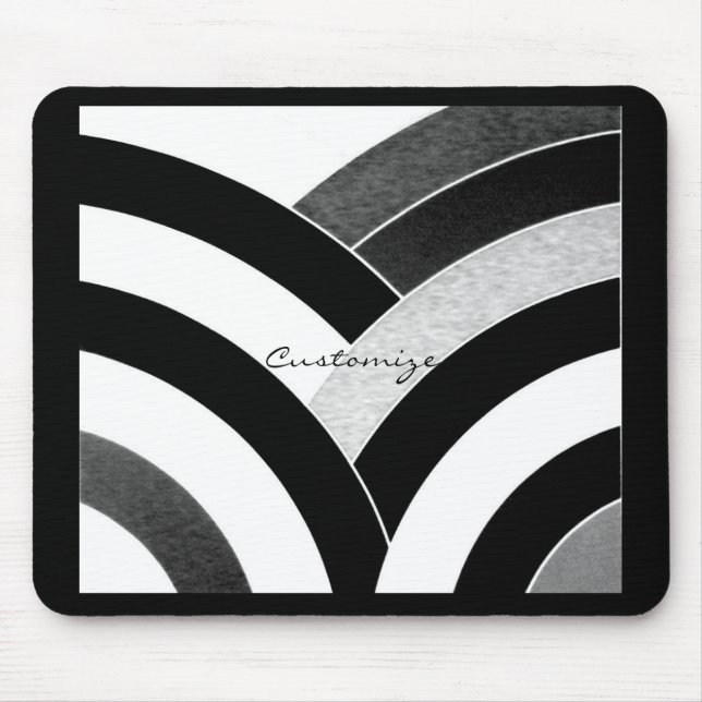 chic modern black/white chevrons mouse pad (Front)