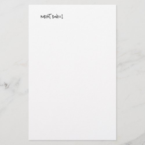 Chic Modern Black White Your Name Minimalist Stationery