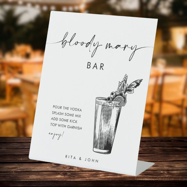 Chic Modern Bloody Mary Bar Wedding Sign (Creator Uploaded)