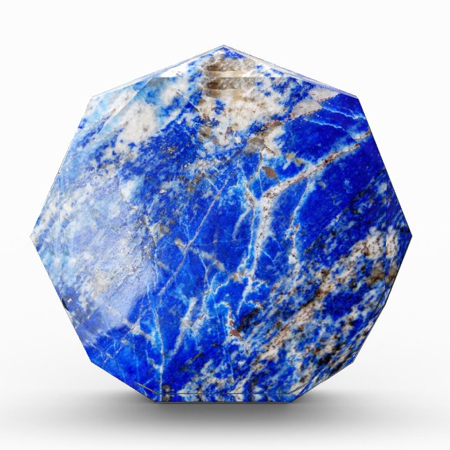 Chic Modern Blue Marble Stone Award (Front)