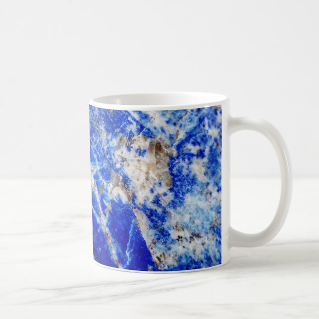 Chic Modern Blue Marble Stone Coffee Mug (Right)