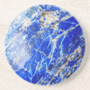 Chic Modern Blue Marble Stone Drink Coaster