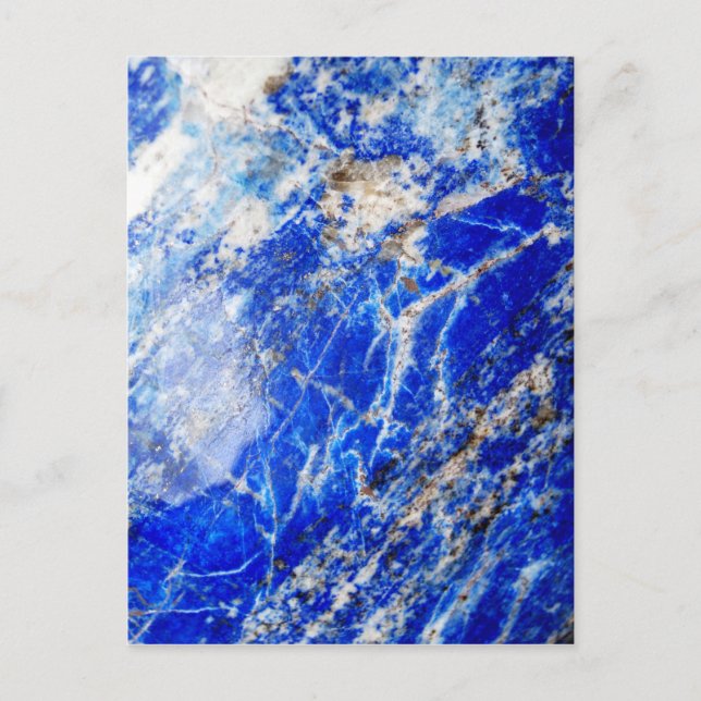 Chic Modern Blue Marble Stone Postcard (Front)