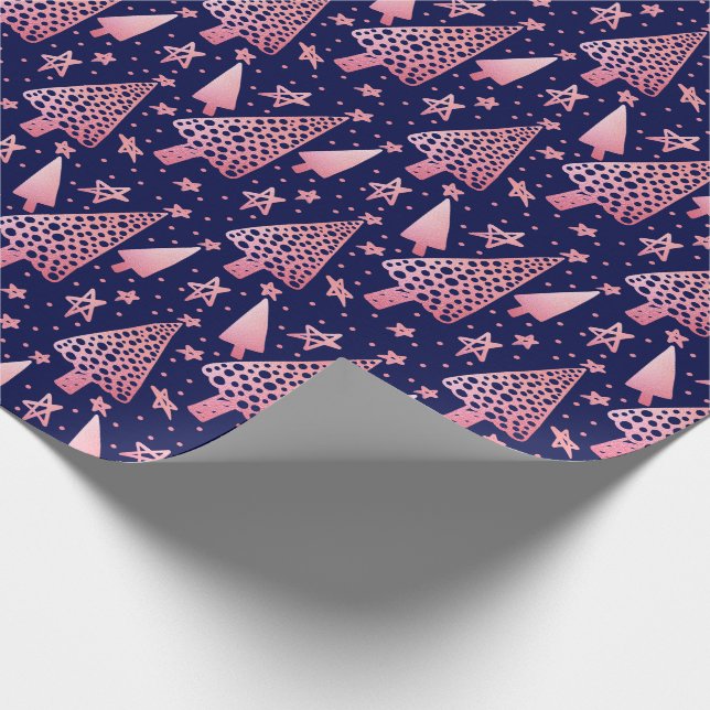 Christmas Wrapping Paper / Gift Wrap Starry Night Blush 