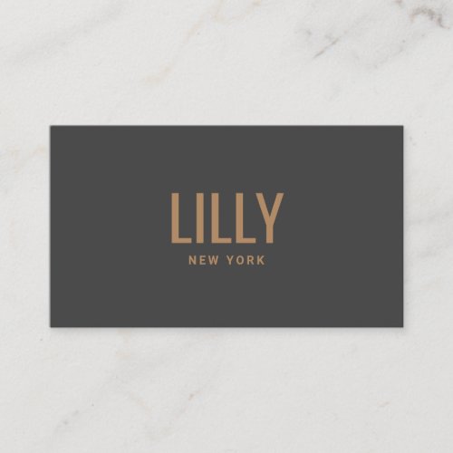 Chic Modern Bold Typography Charcoal Gray Business Card