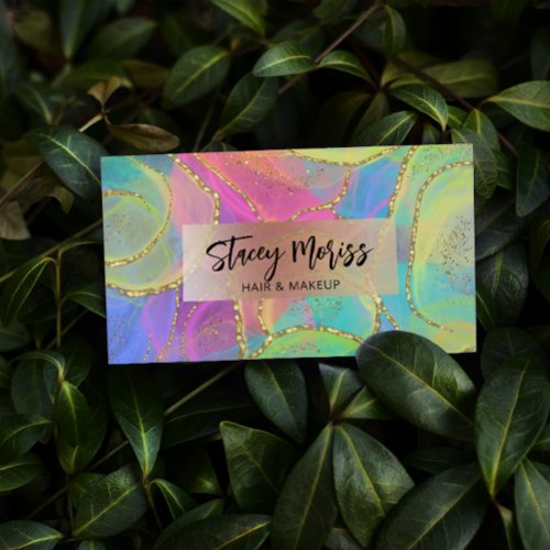 Chic Modern Bright Trendy Gold Colorful Business Card