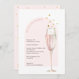 Chic Modern brunch and bubbly mimosa bridal shower Invitation