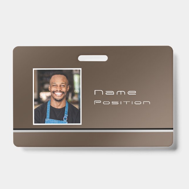 Chic Modern Business Brown Badge (Front)