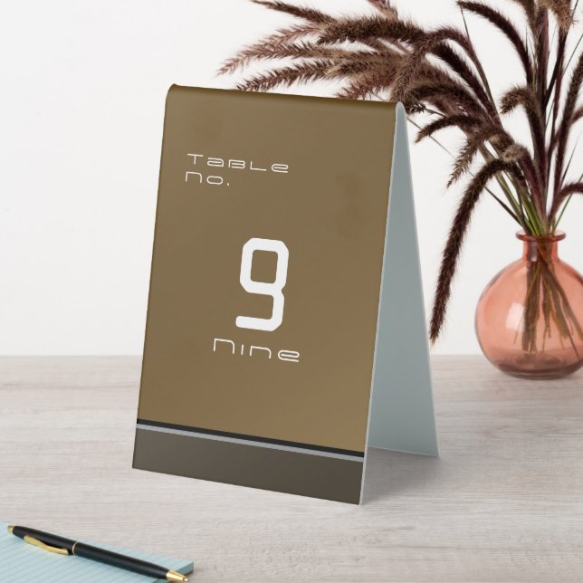 Chic Modern Business Brown  Table Tent (In SItu (Table))