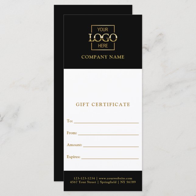 Chic Modern Business Personalized Gift Certificate (Front/Back)