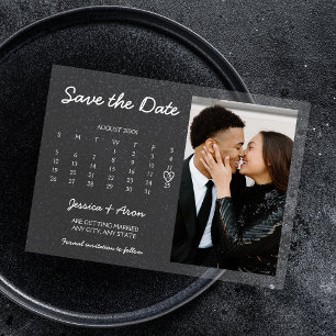 Chic Modern Calendar Photo Save The Date 