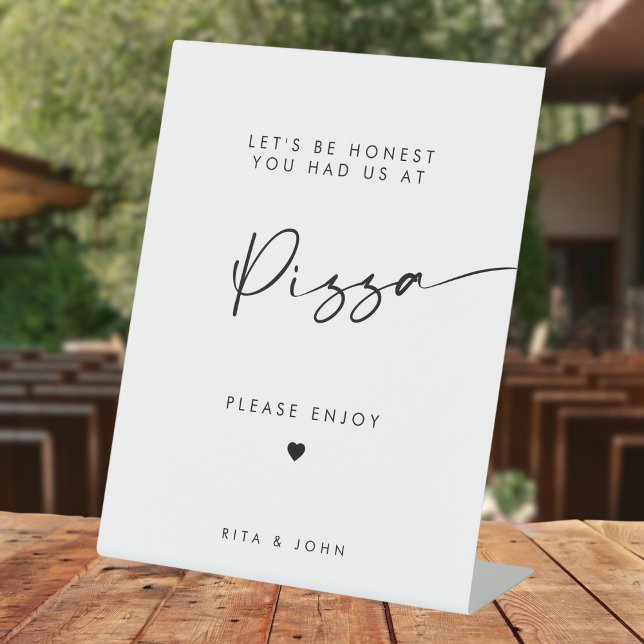 Chic Modern Calligraphy Pizza Bar Wedding Sign (Creator Uploaded)