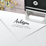 Chic Modern Calligraphy Script Name Return Address Self-inking Stamp<br><div class="desc">This lovely return address stamp features an elegant calligraphy script name paired with modern typography. Customize this design by adding your own name and address. It's a lovely way to dress up your  envelopes any time or any season.</div>