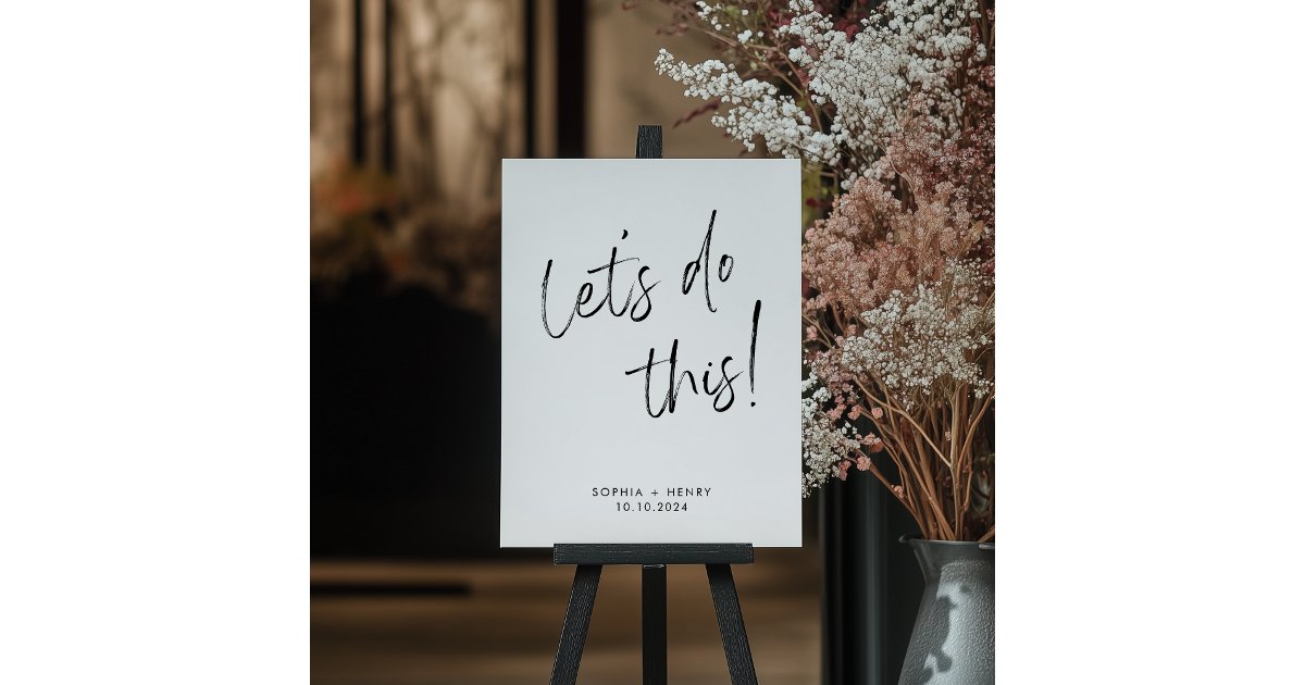Chic Modern Calligraphy Wedding Welcome Sign | Zazzle