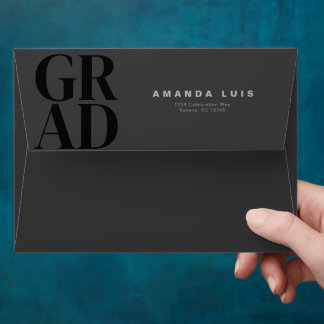 Chic Modern Charcoal Graduation  Envelope