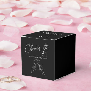 Chic modern cheers to 21st birthday party  favor boxes