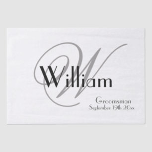 Chic Modern Classic Personalized Name + Monogram Tissue Paper
