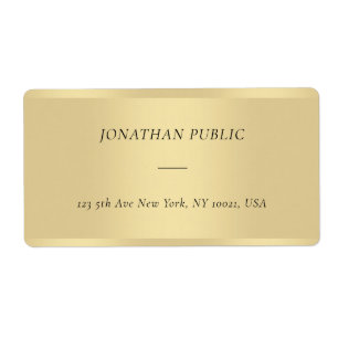 Chic Modern Cursive Font Template Gold Shipping Label
