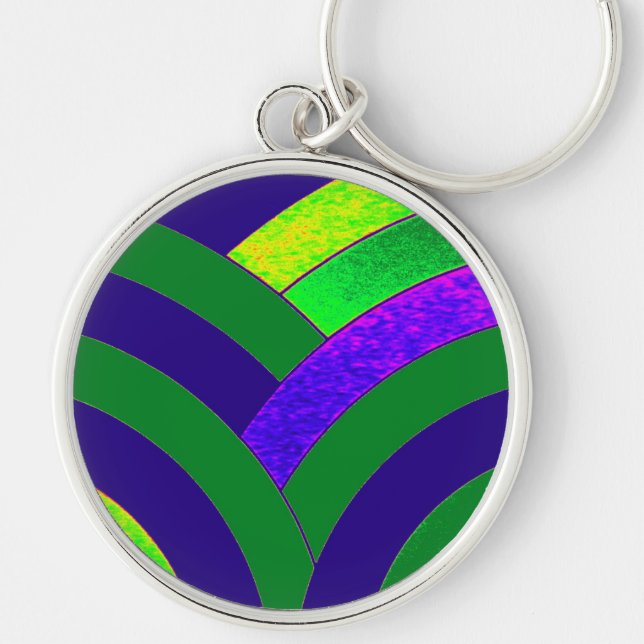 chic modern curved chevron keychain (Front)