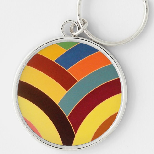 chic modern curved chevron keychain (Front)
