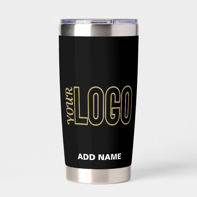 Chic Modern Customizable Black Verified Branded  Insulated Tumbler (Front)