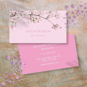Chic Modern Delicate Blossom Pink Business Card
