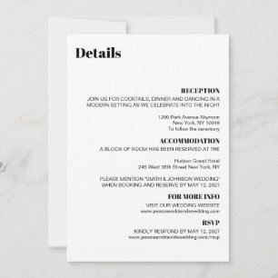Chic Modern Details Enclosure Card