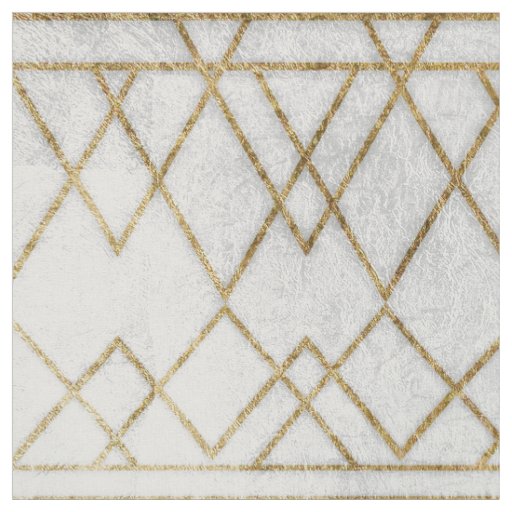 Chic Modern Faux Gold Geometric Triangles Fabric