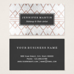 Chic Modern Faux Rose Gold Geometric Triangles Business Card