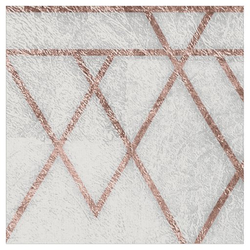 Chic Modern Faux Rose Gold Geometric Triangles Fabric