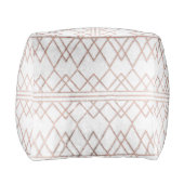 Chic Modern Faux Rose Gold Geometric Triangles Pouf (Right)