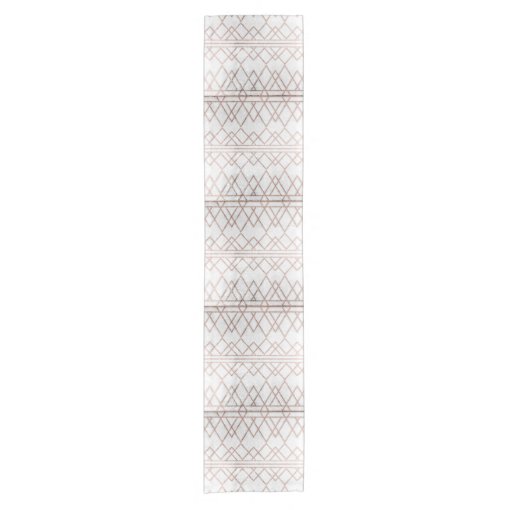 Chic Modern Faux Rose Gold Geometric Triangles Short Table Runner | Zazzle