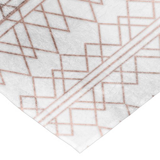 Chic Modern Faux Rose Gold Geometric Triangles Short Table Runner | Zazzle