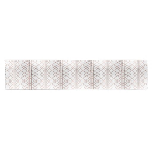 Chic Modern Faux Rose Gold Geometric Triangles Short Table Runner | Zazzle