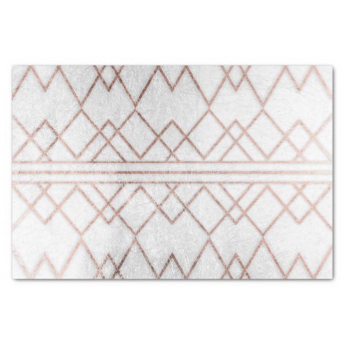 Chic Modern Faux Rose Gold Geometric Triangles Tissue Paper