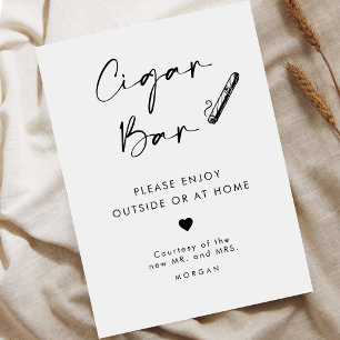Chic Modern Favor Cigar Bar Wedding Sign