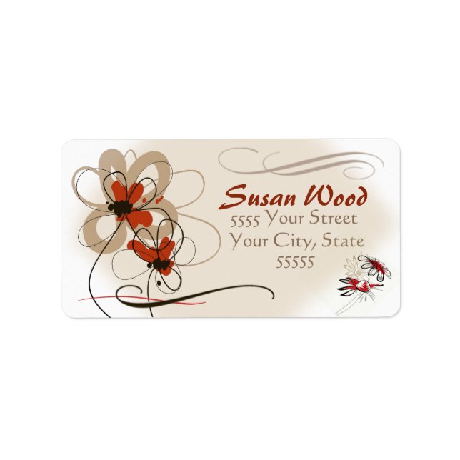 Chic Modern Floral Address Label (Front)