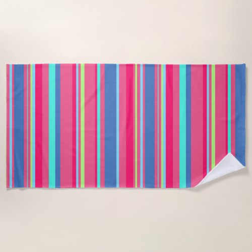 Chic Modern Girly Candy Stripe Pattern Beach Towel