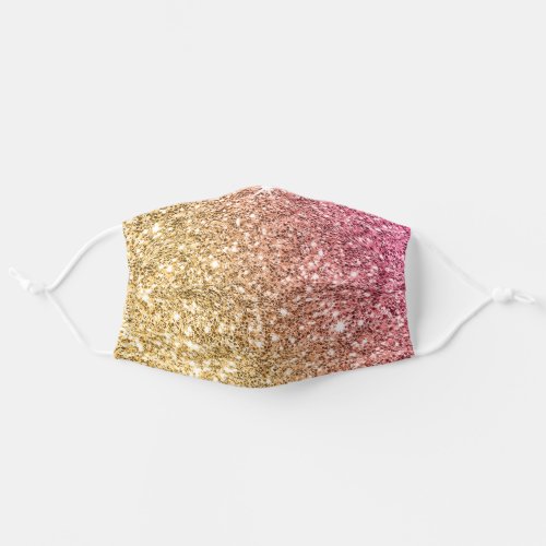 CHIC modern glamorous faux gold ombre pink glitter Adult Cloth Face Mask