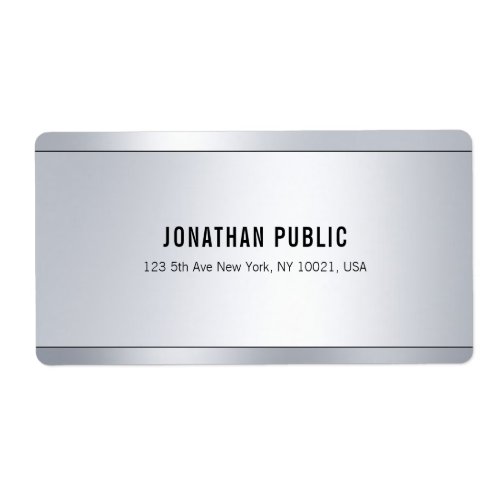 Chic Modern Glamour Silver Shipping Address Label