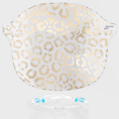 Chic Modern Gold Leopard Cheetah Safety Face Shield (Front w/Glasses)