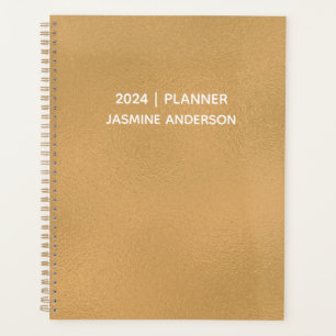 Chic Modern Gold White 2024 Weekly Monthly  Planner