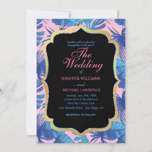 Chic Modern Gold White Leopard Jaguar Cheetah      Invitation