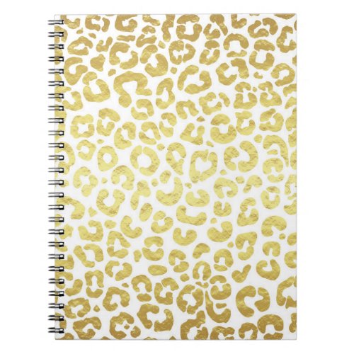 Chic Modern Gold White Leopard Jaguar Cheetah Notebook