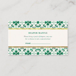 Chic Modern Green St. Patrick's Day Baby Shower Enclosure Card