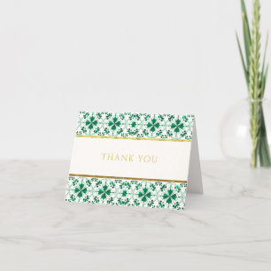Chic Modern Green St. Patrick's Day Baby Shower Letterpress Thank You Card