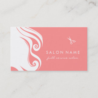 chic modern hair stylist hairstylist pink funky business card